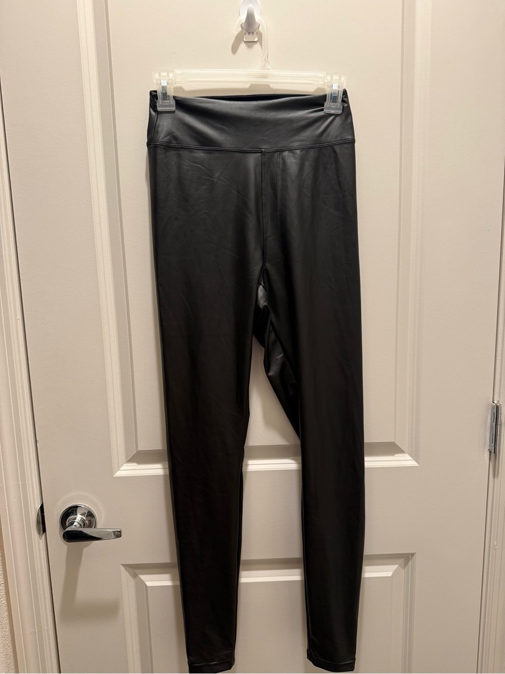 Aerie Offline Black Faux Leather High-Waist Leggings